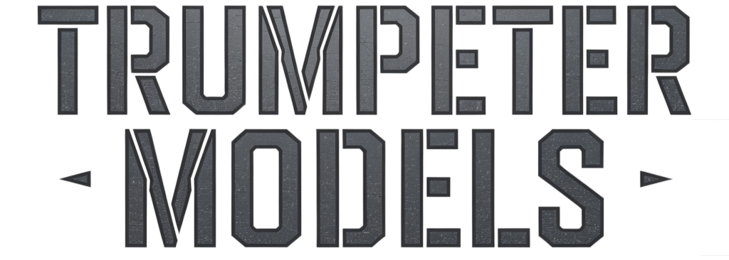 Logo for "TRUMPETER MODELS" in bold gray 3D text